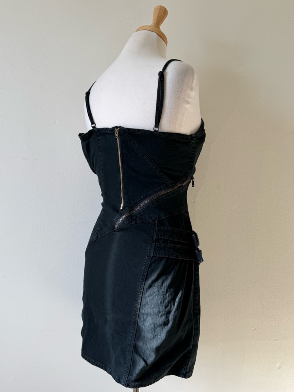 Vintage Diesel Denim Mini Dress | Asymmetrical Zip Detail | Y2K Grunge - Picture 11 of 16